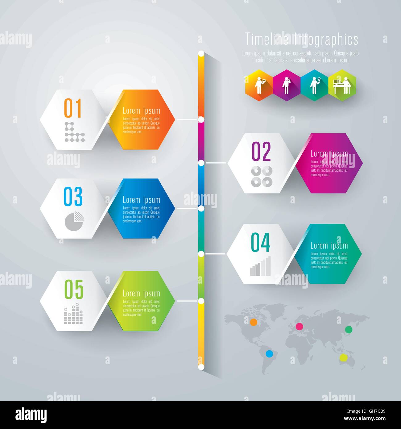 Timeline infographics template vector illustration and business icons ...