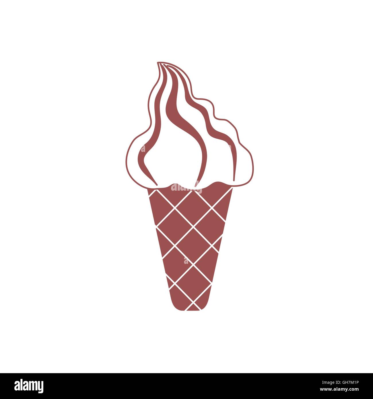 Stylized icon of a colored ice cream on a white background Stock Vector ...