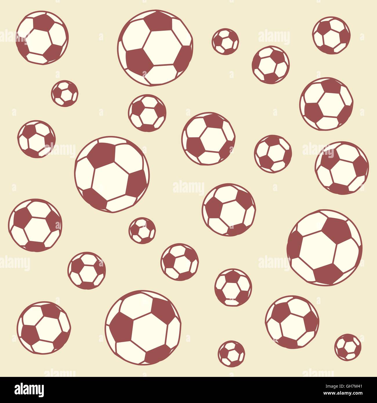 Nice picture of colorful football balls on a color background Stock