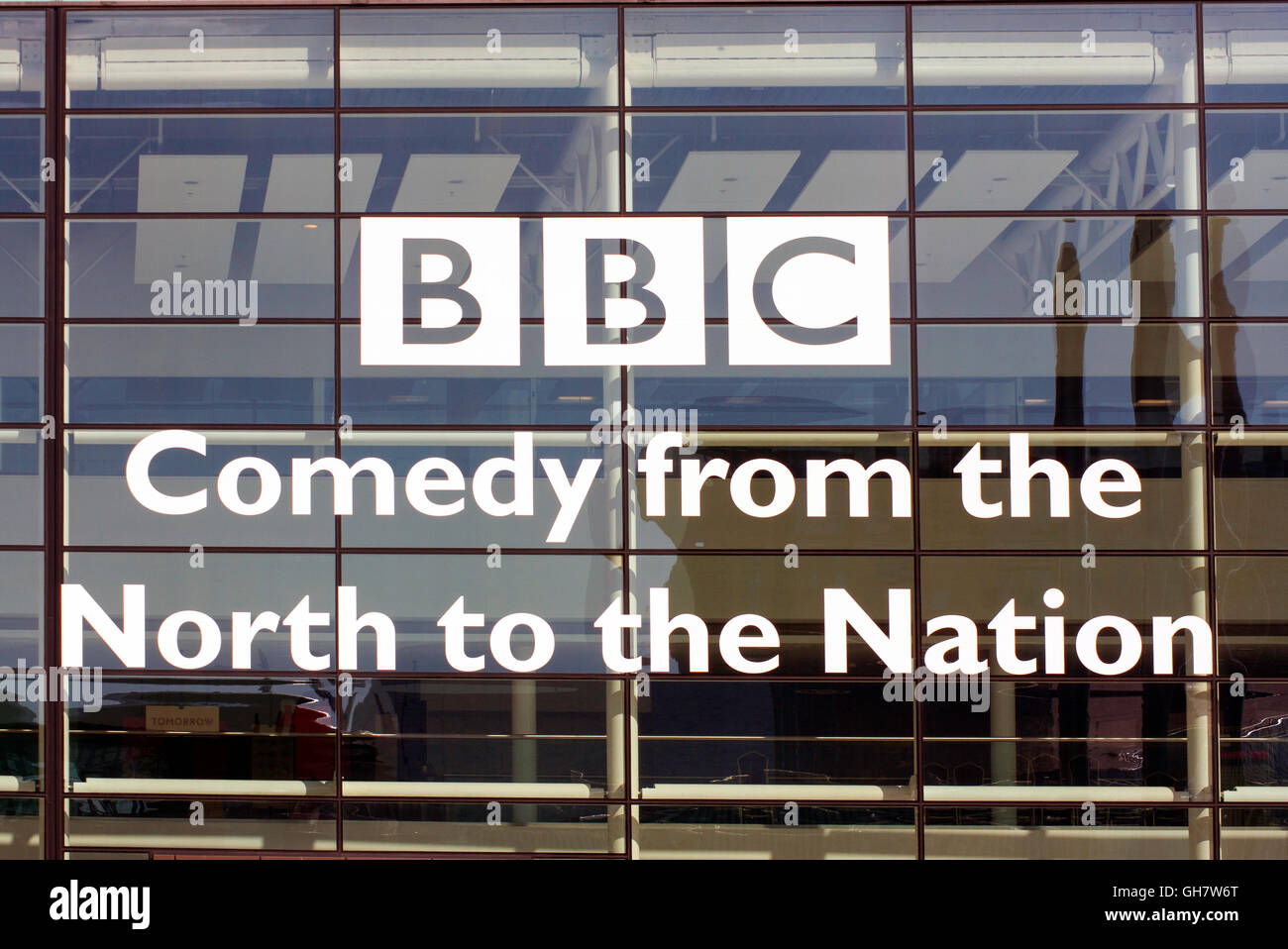 BBC Comedy to The North Sign MediaCity Salford Quays Stock Photo