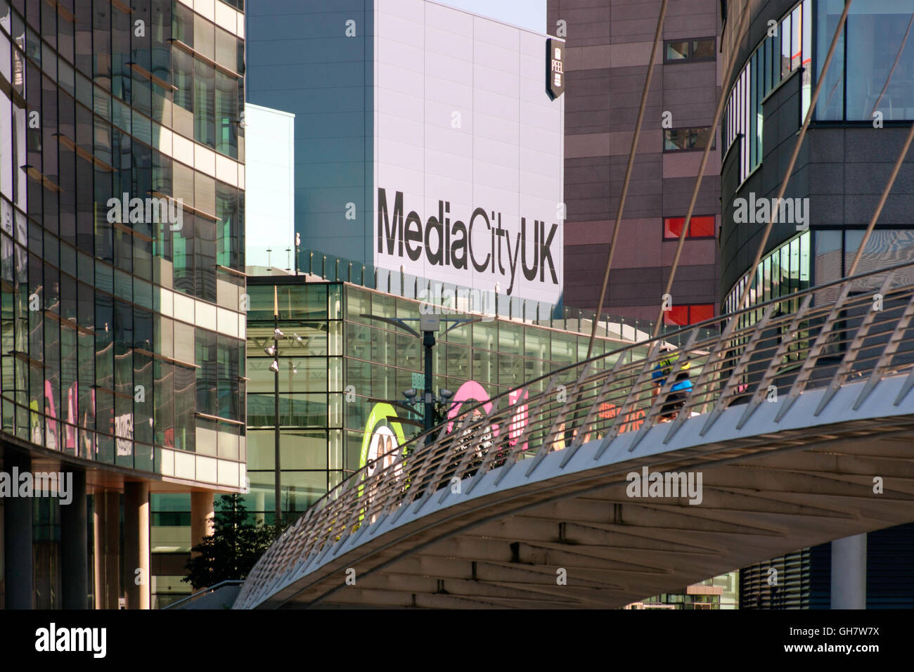 Bridge to MediaCity Salford Quays Stock Photo