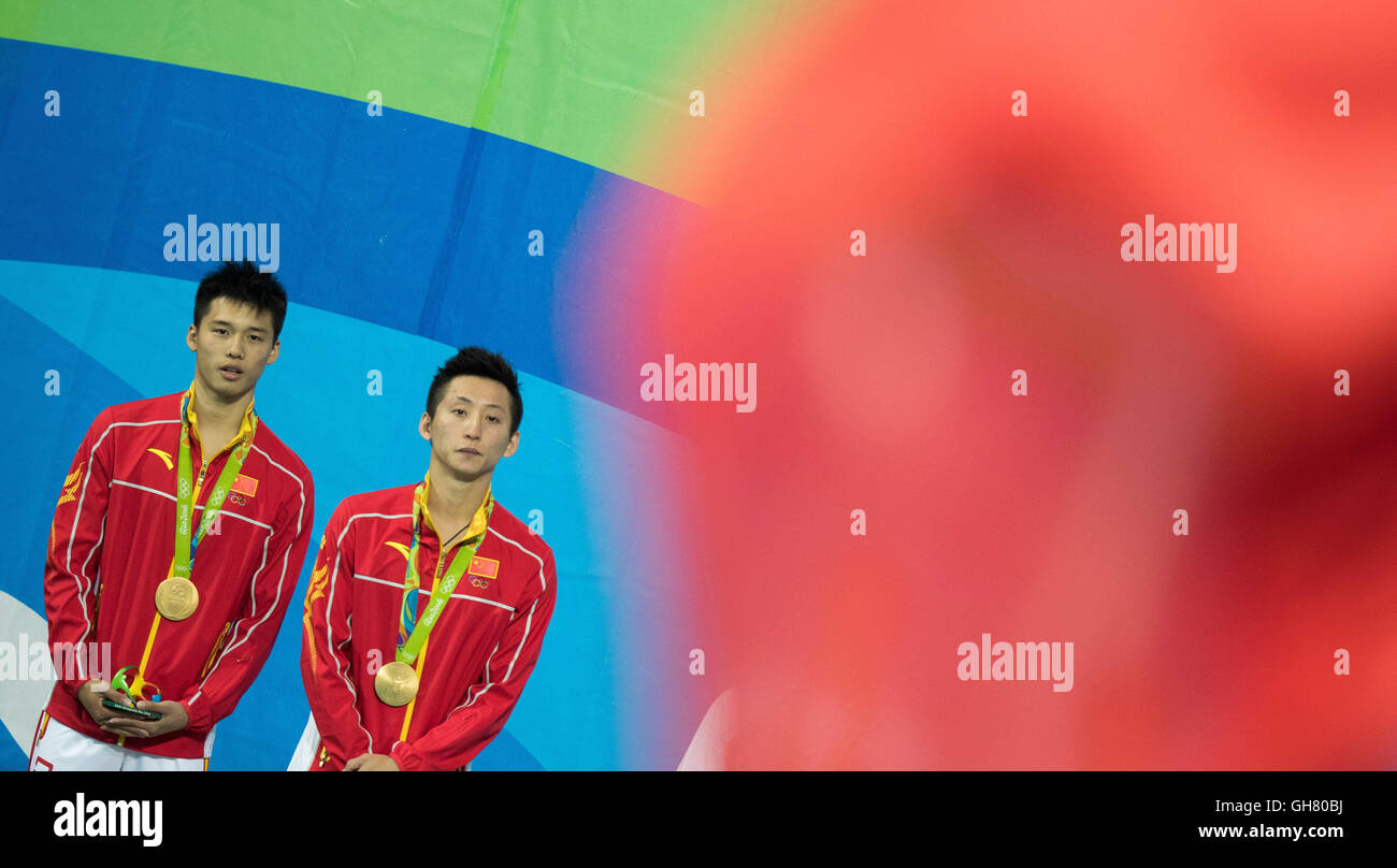 Rio De Janeiro, Brazil. 8th August, 2016. OLYMPICS 2016 DIVING - Chinese CHEN Aisen and LIN Yue win gold in the Olympics Diving 2016 held in the Maria Lenk Aquatic Center. NOT AVAILABLE FOR LICENSING IN CHINA Photo: Marcelo Machado de Melo/Fotoarena/Alamy Live News Stock Photo