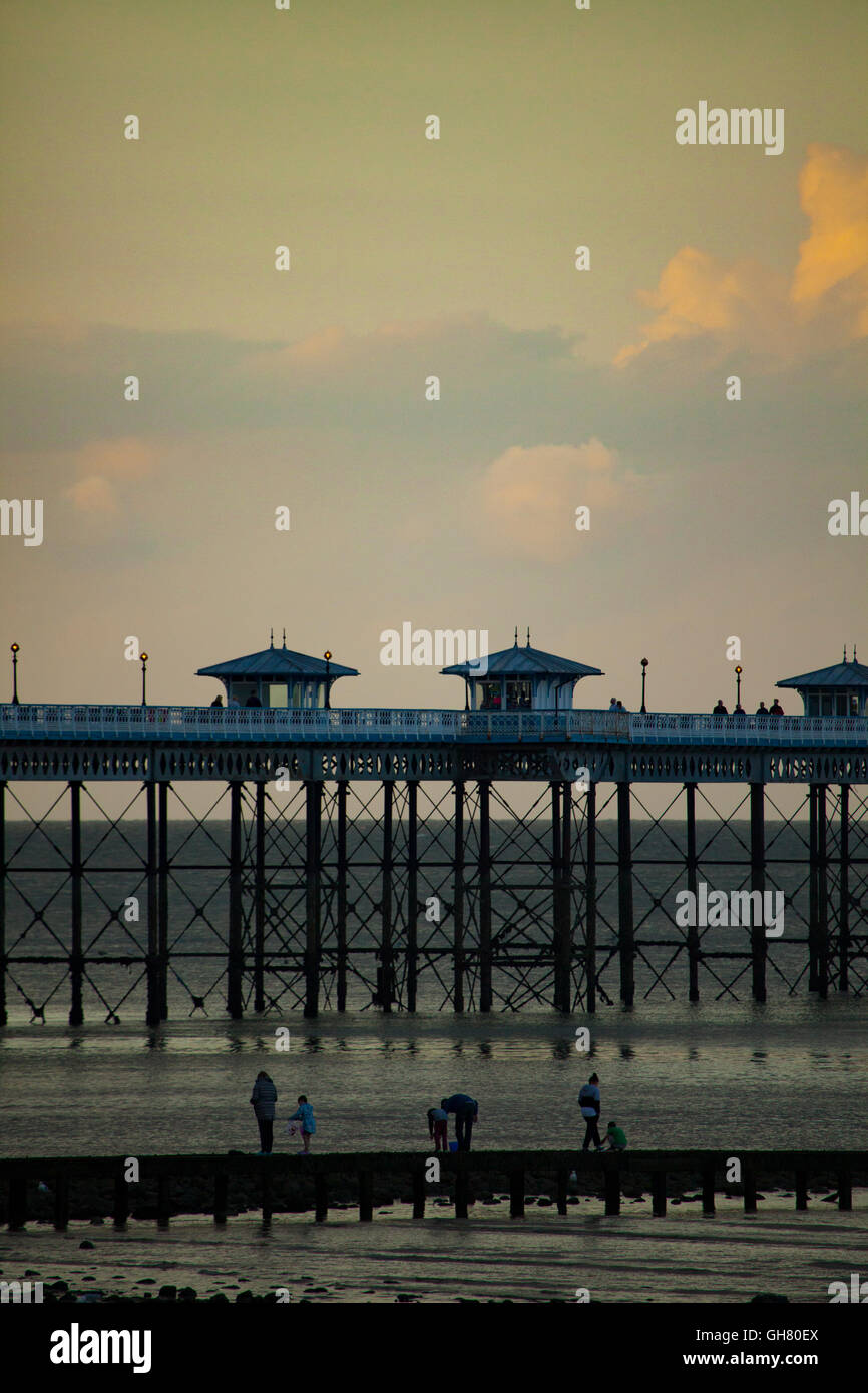 A warm summers evening in Llandudno with visitors enjoying the evening