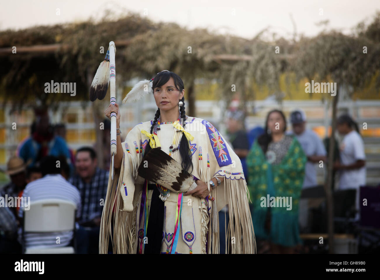 Anadarko, Oklahoma, USA. 8th Nov, 2016. A woman dances during the