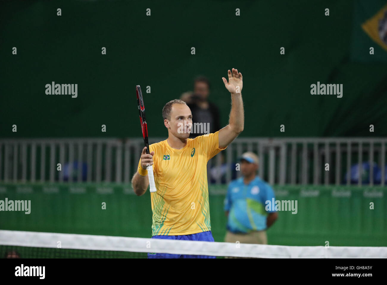 Rio de Janeiro, Brazil. 8th Aug, 2016. The duo of Brazilian tennis player Marcelo Melo and Bruno Soares defeated the Serbian duo Novak Djokovic and Nenad Zimonjic in a match valid for the second round of the qualifying stage of the Olympics in Rio de Janeiro 2016 in Brazil. © Geraldo Bubniak/ZUMA Wire/ZUMAPRESS.com/Alamy Live News Stock Photo