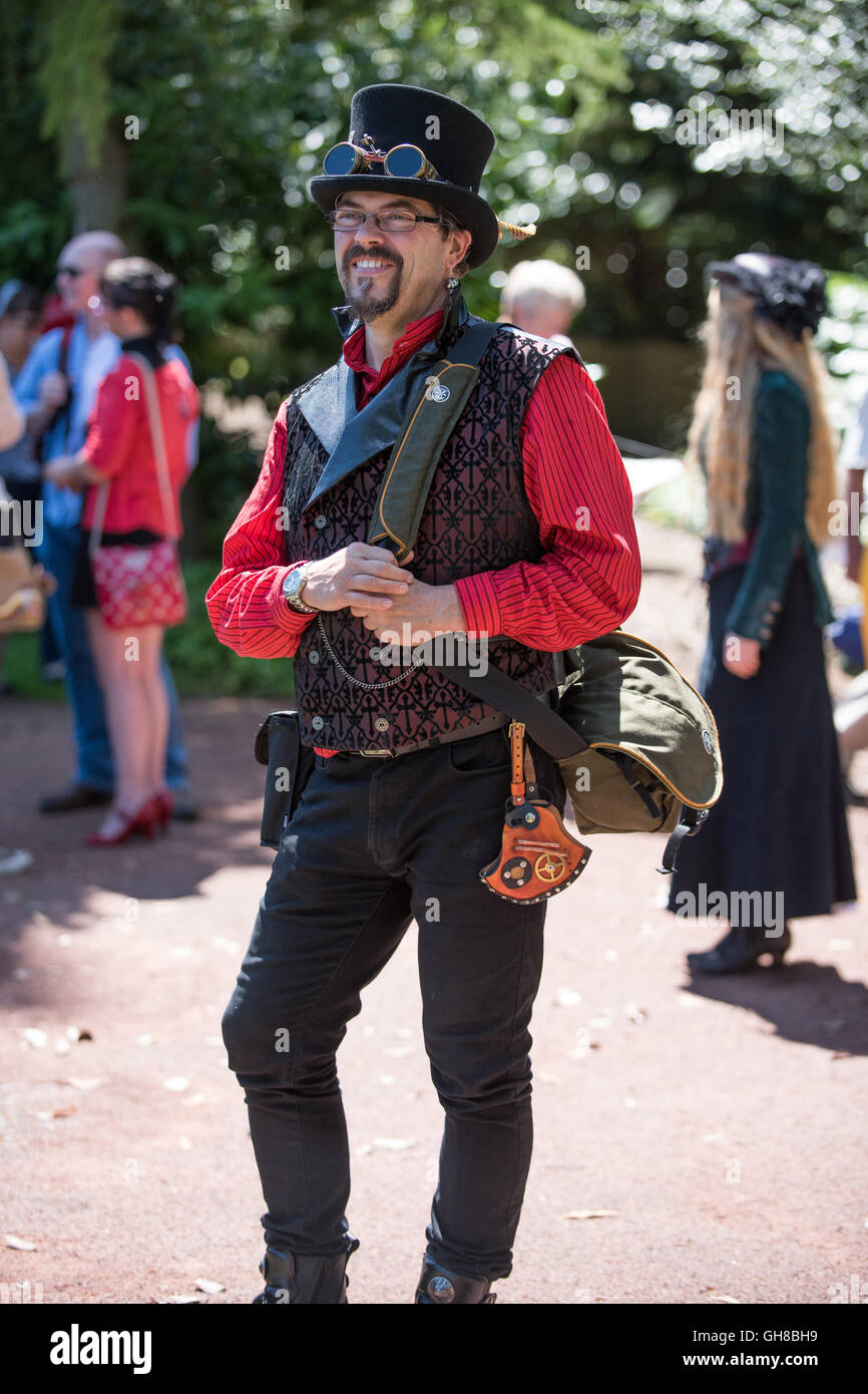 Male attendee at Papplewick pumping stations steam punk event Stock Photo