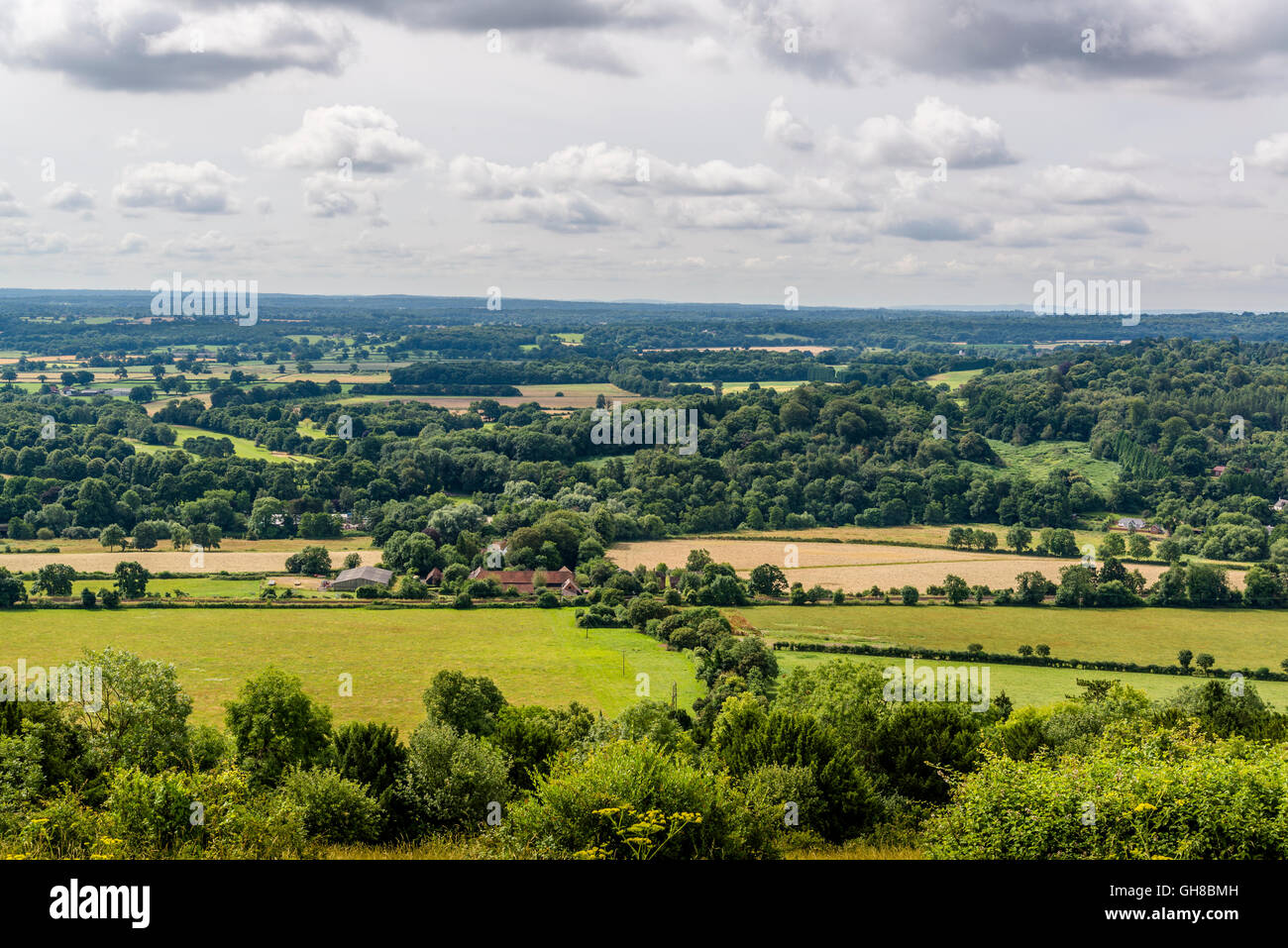 The Mole valley in Surrey, situated between the North Downs and the