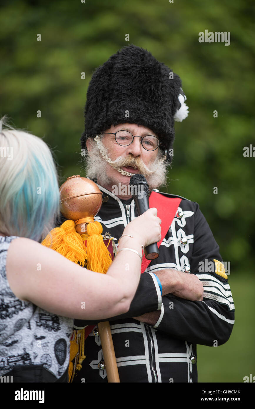 entrant of facial hair competition at Papplewicks pumping stations steam punk event Stock Photo