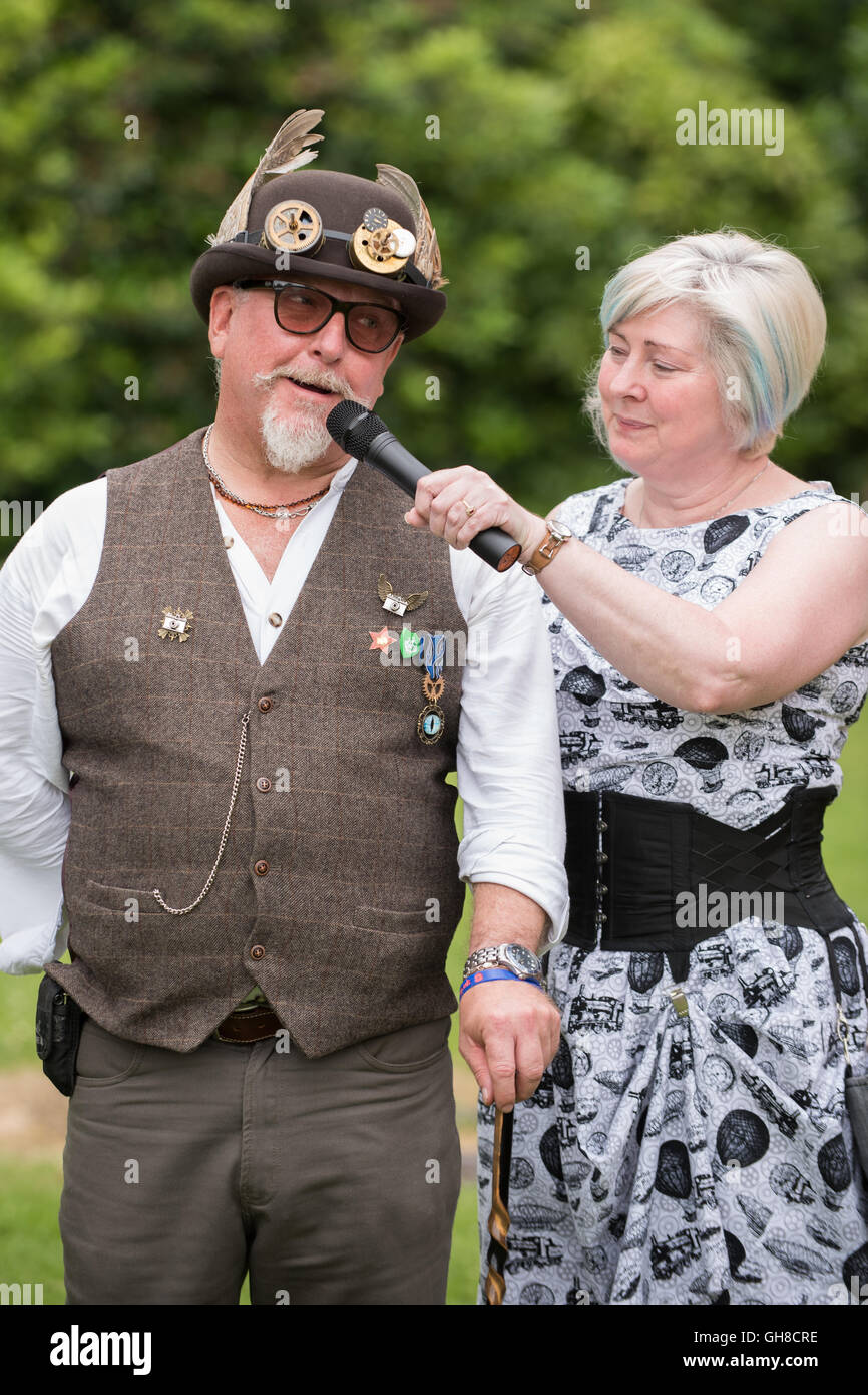 entrant of facial hair competition at Papplewicks pumping stations steam punk event Stock Photo