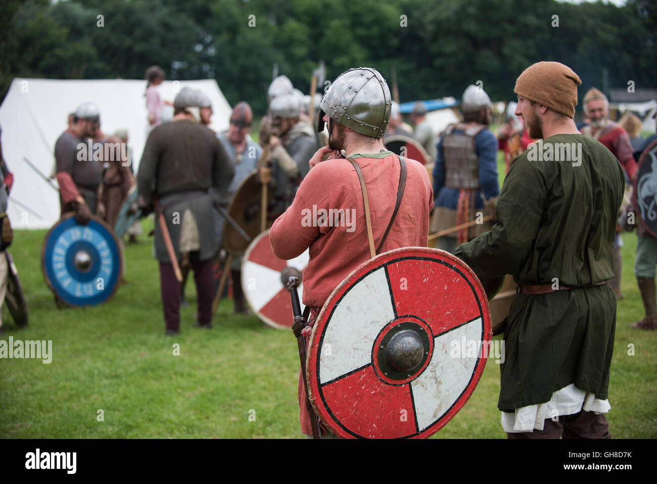 Viking battle re-enactment. Muster Stock Photo