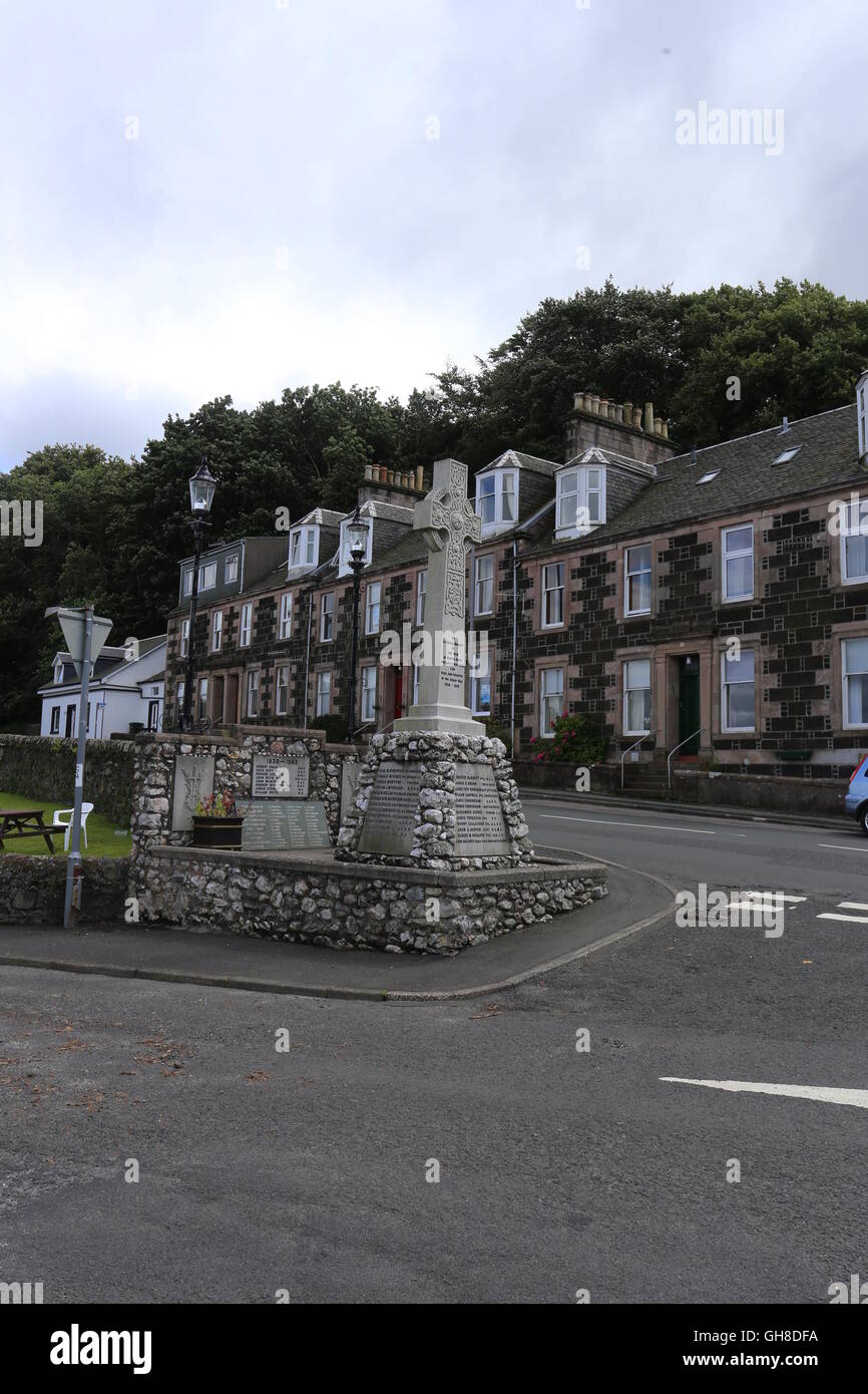 War Memorial Port Bannatyne Isle of Bute Scotland August 2016 Stock