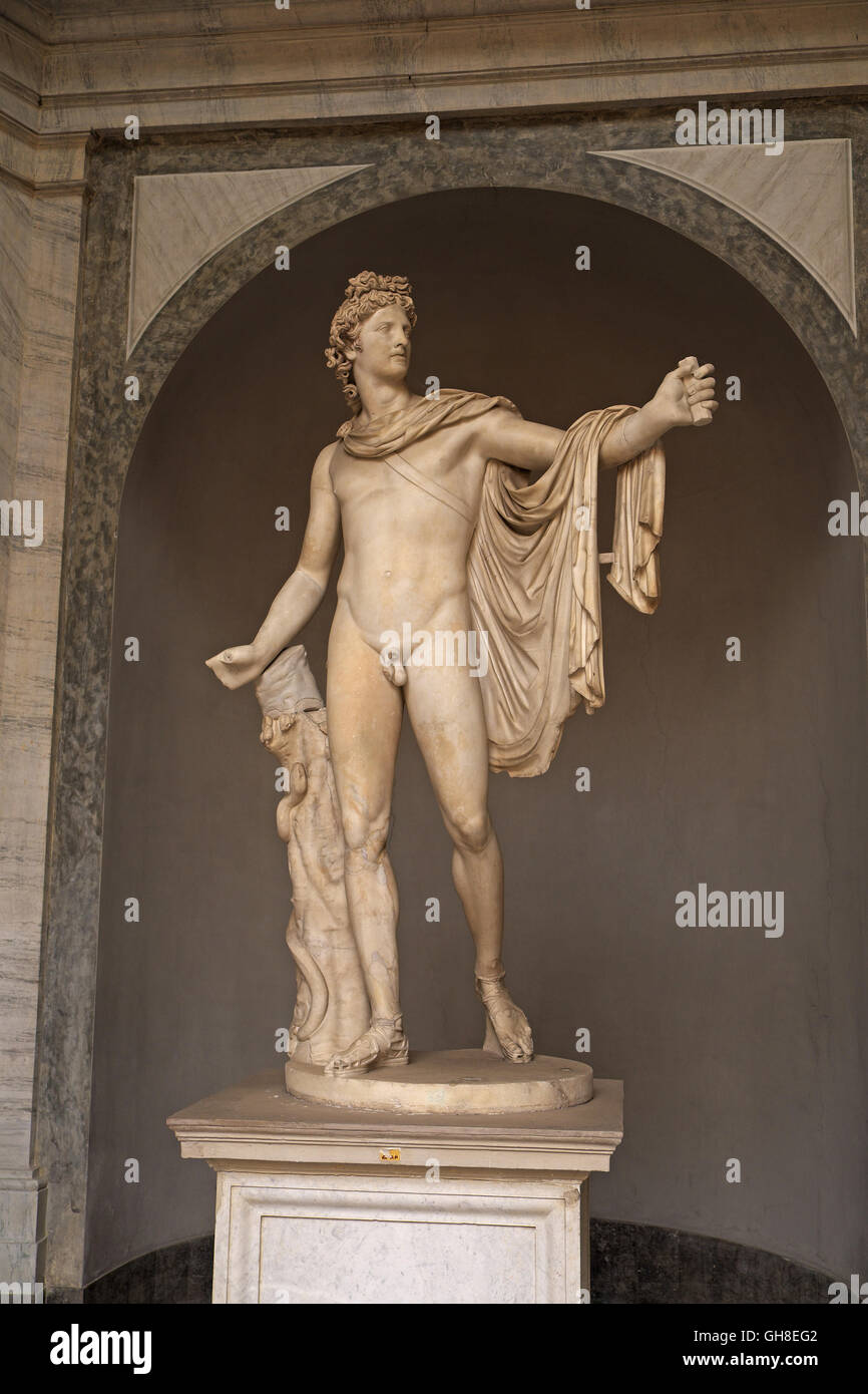 'Apollo Belvedere',  Museo Pio-Clementino, Vatican Museums, Vatican City, Rome, Italy. Stock Photo