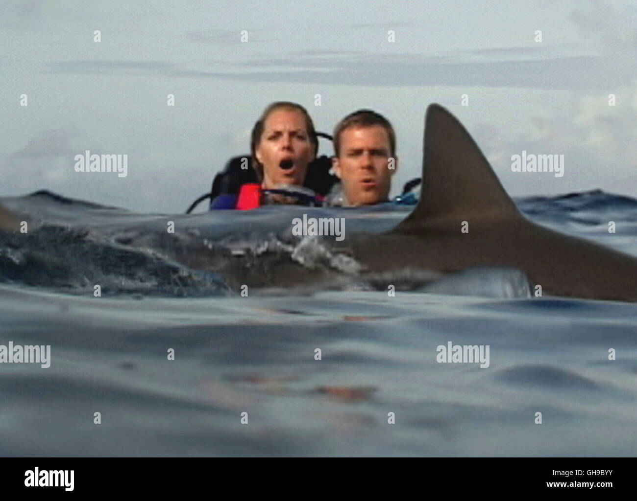 OPEN WATER / Open Water USA 2003 / Chris Kentis Susan (BLANCHARD RYAN) und Daniel (DANIEL TRAVIS) sind im Meer von Haien umgeben. Regie: Chris Kentis aka. Open Water Stock Photo