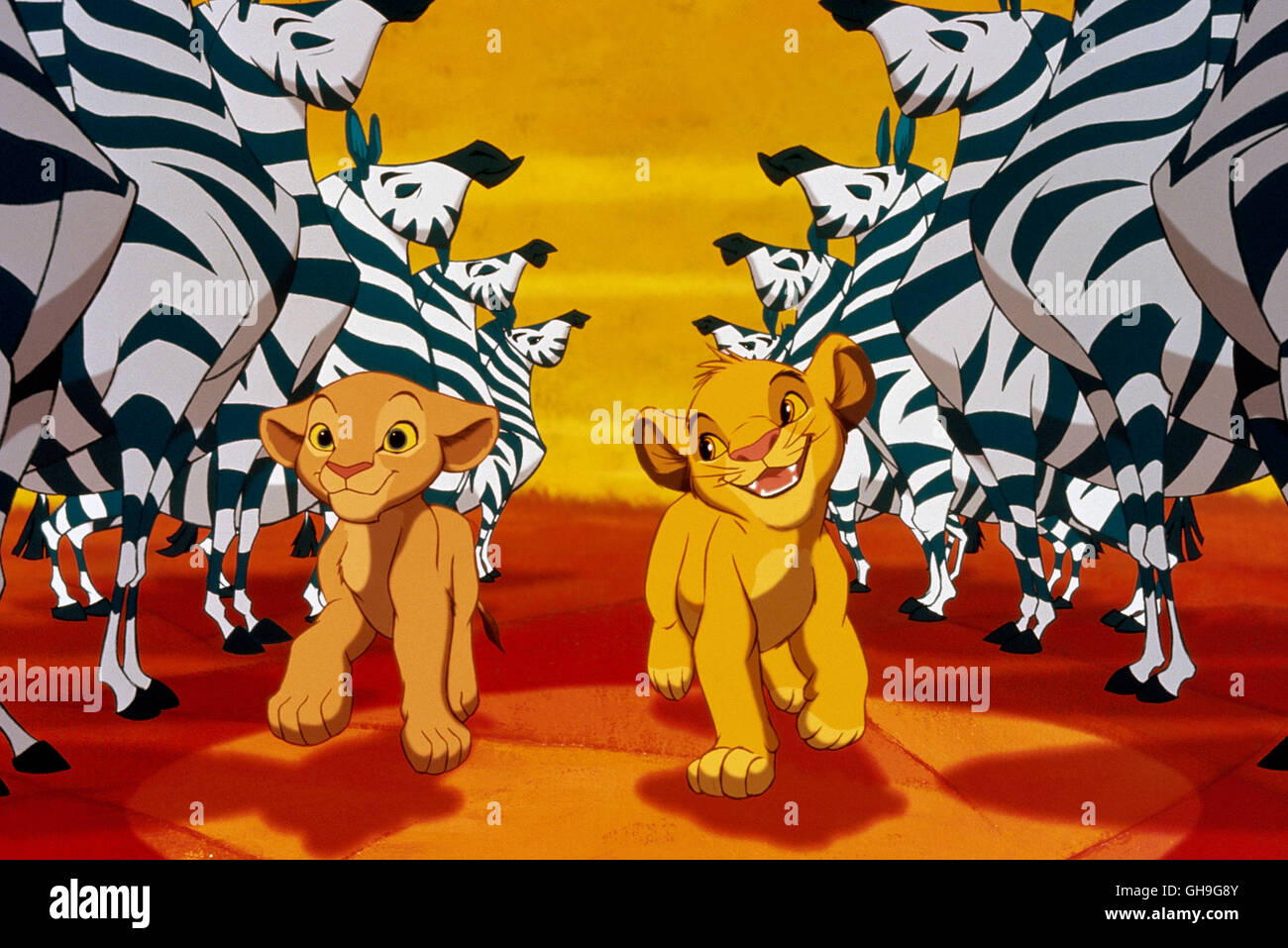 Walt Disney Production: The Adventures of the young Lion named Simba. Szene: Simba and Pal Film, Fernsehen, Zeichentrick, Animation, Musical, 90er Regie: Rob Minkoff aka. The Lion King Stock Photo