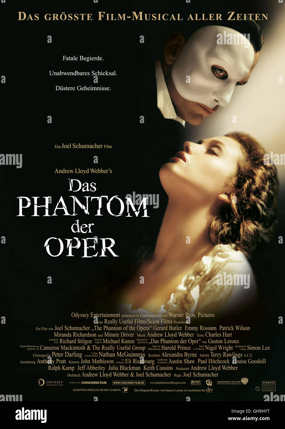 DAS PHANTOM DER OPER The Phantom of the Opera USA/GB 2004 Joel Schumacher Filmplakat Film, Fernsehen, Kino, Musical, Liebesfilm, Filmplakat Regie: Joel Schumacher aka. The Phantom of the Opera Stock Photo