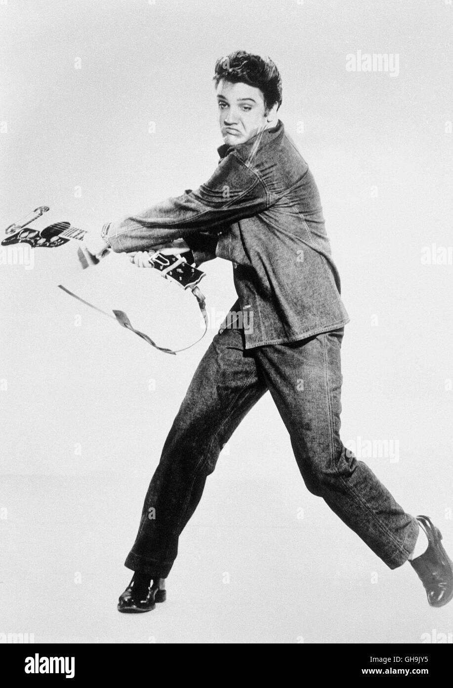 ELIVS PRESLEY ELVIS PRESLEY, Filmszene aus 'Jailhouse Rock' (Rhythmus hinter Gittern), 1957 Film, Fernsehen, Portrait, Schauspieler, Musik, Sänger, 50er Stock Photo