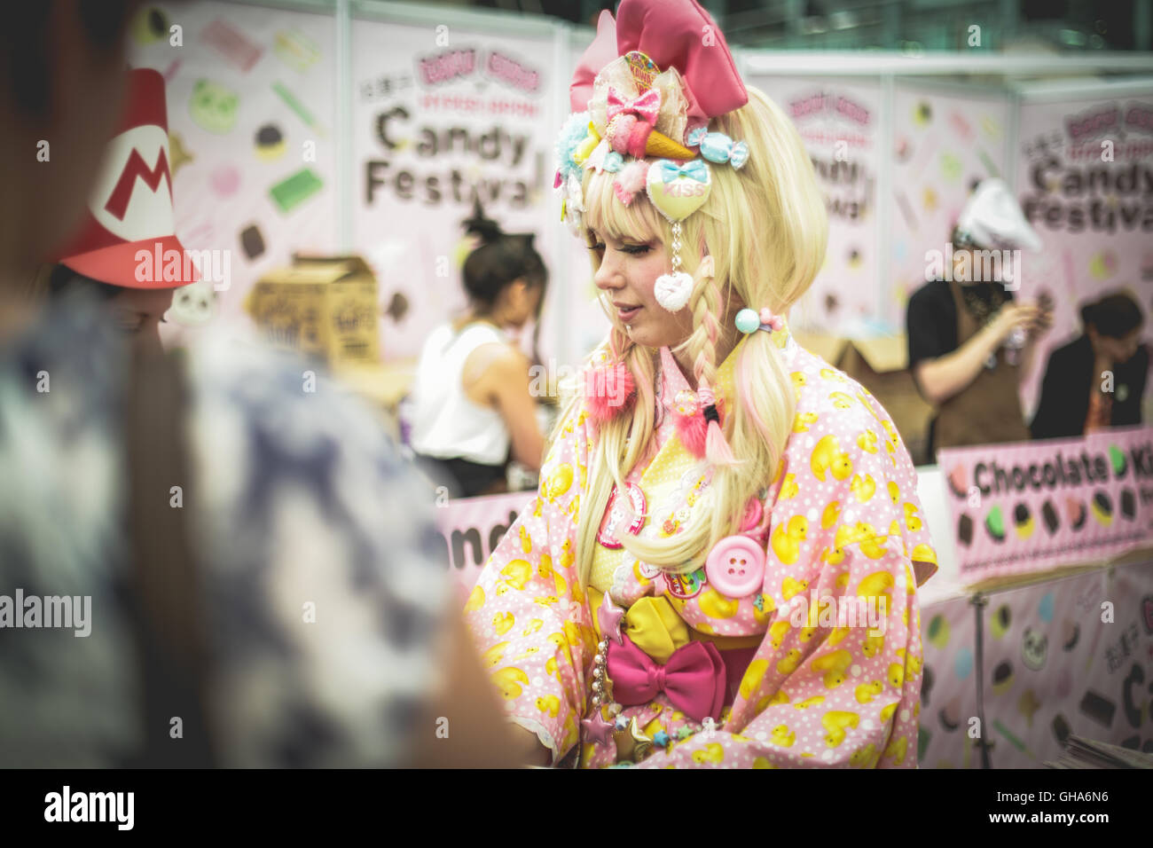 Cute female cosplayer in Hyper Japan 2015 Stock Photo