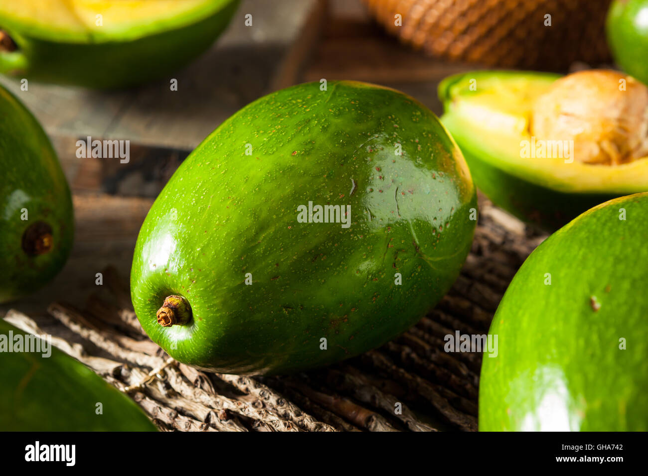 Raw Green Organic Florida Avocados Ready to Eat Stock Photo Alamy