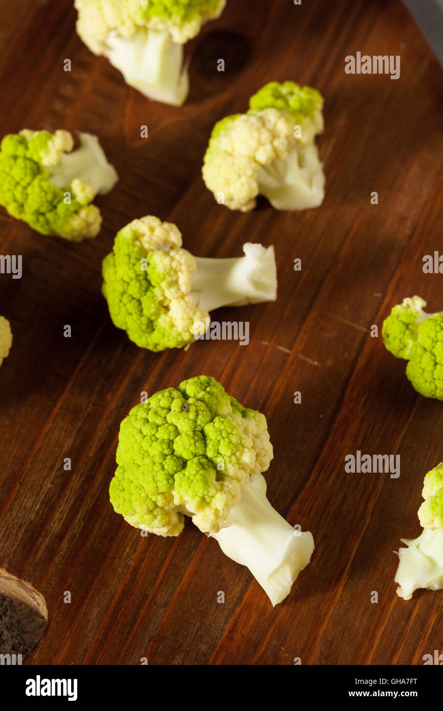 Raw Organic Green Broccoli Cauliflower Ready for Cooking Stock Photo