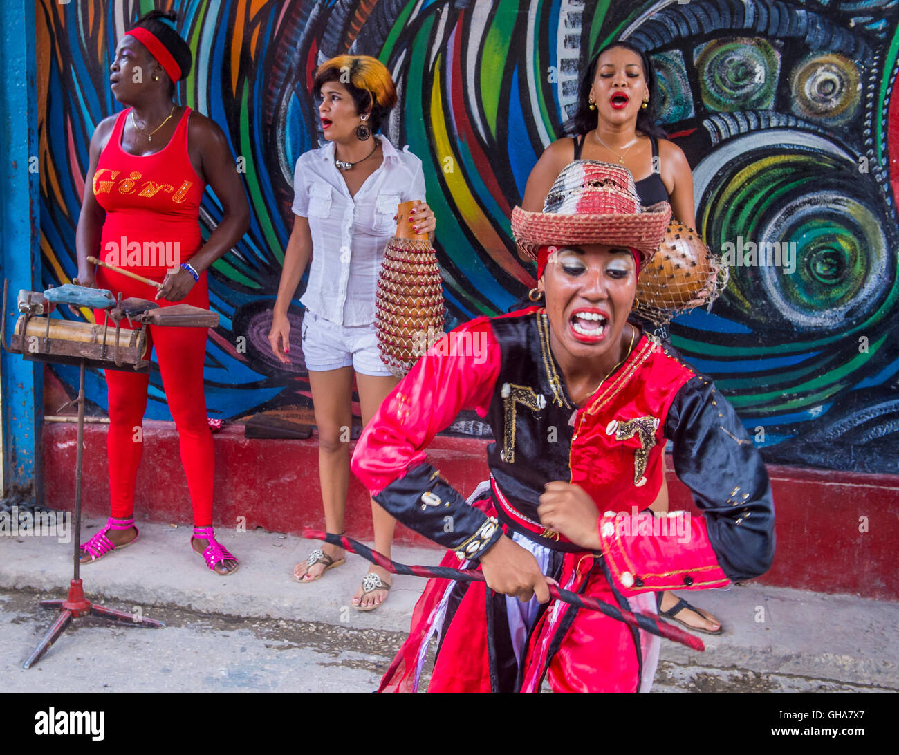 Rumba dancers in Havana Cuba Stock Photo