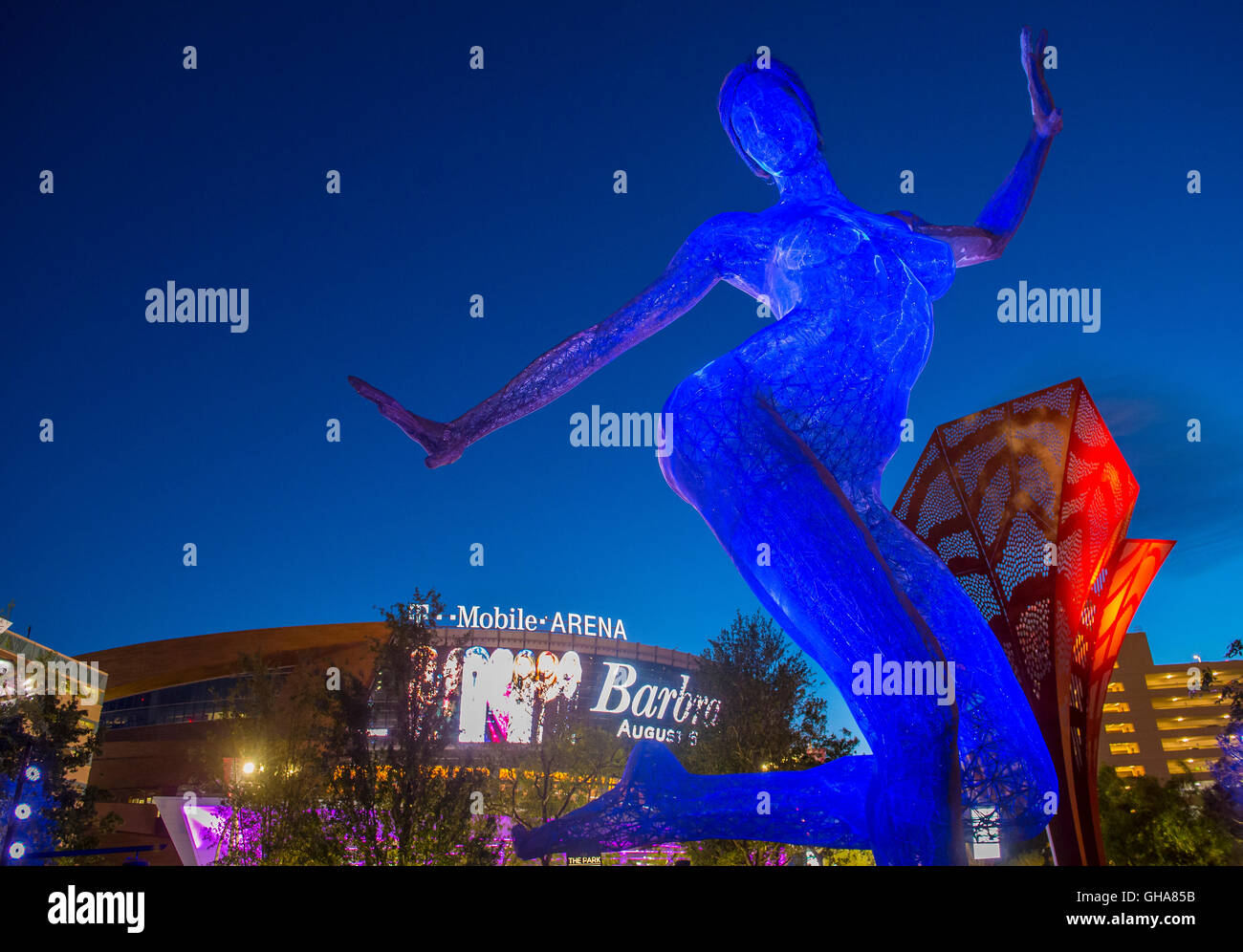 The Bliss Dance Sculpture display at the TMobile park in Las Vegas