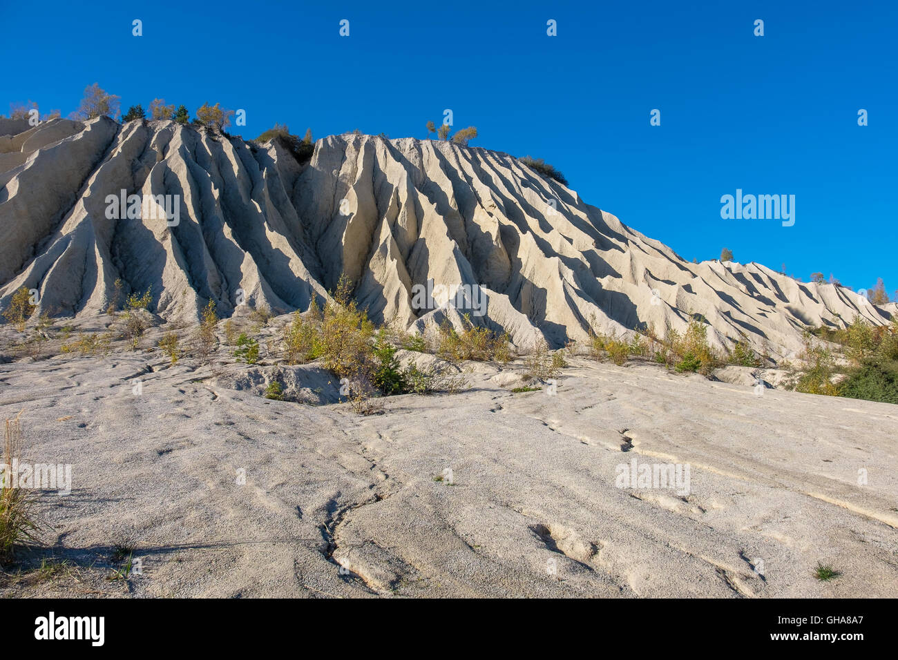 Sand hill of abandoned quarry. Rummu, Estonia, EU Stock Photo