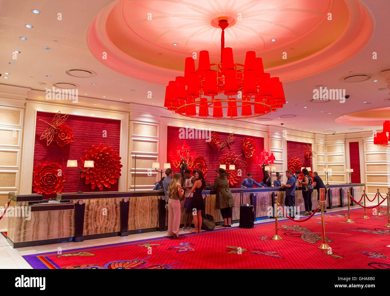 The interior of Wynn Hotel and casino in Las Vegas Stock Photo Alamy