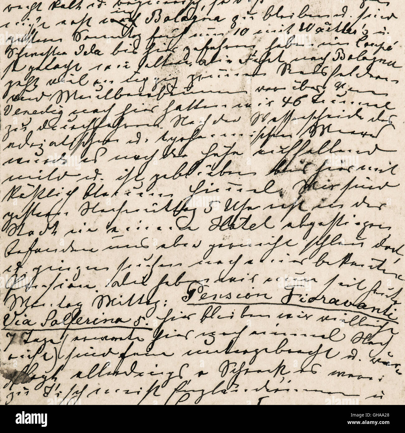 Handwritten text. Vintage texture background. Digital scrapbook paper Stock Photo