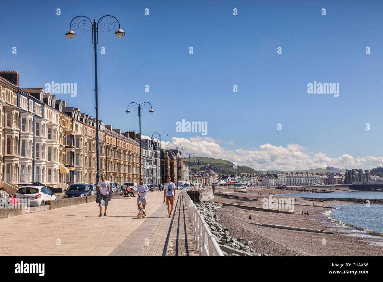 Aberystwyth promenade and beach, Ceredigion, Wales, UK Stock Photo