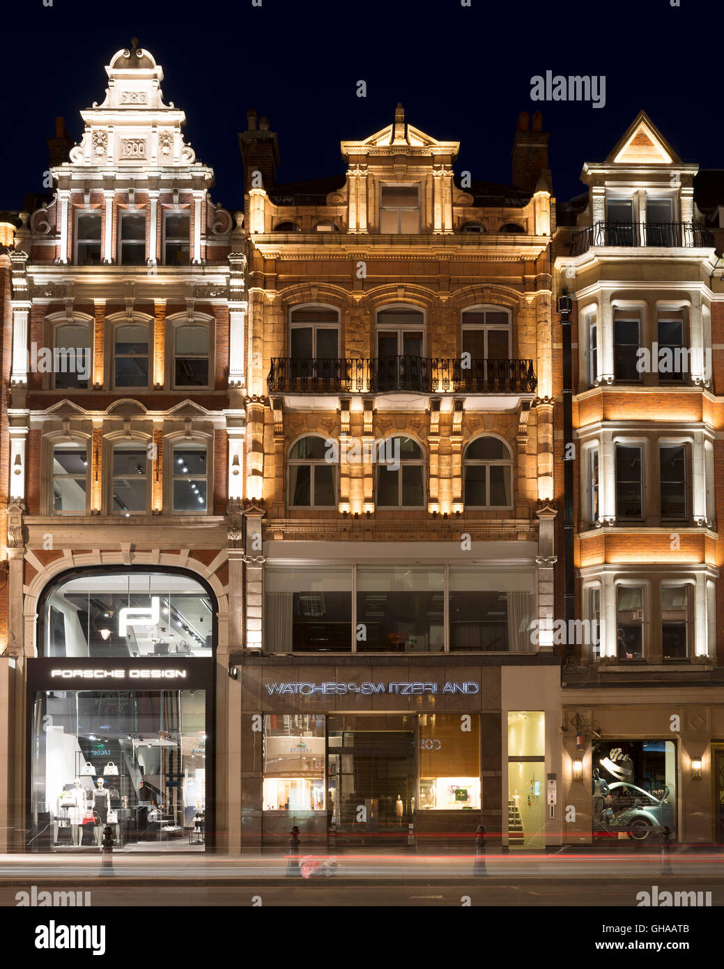 Building facades summer lighting. Knightsbridge Estate Lighting