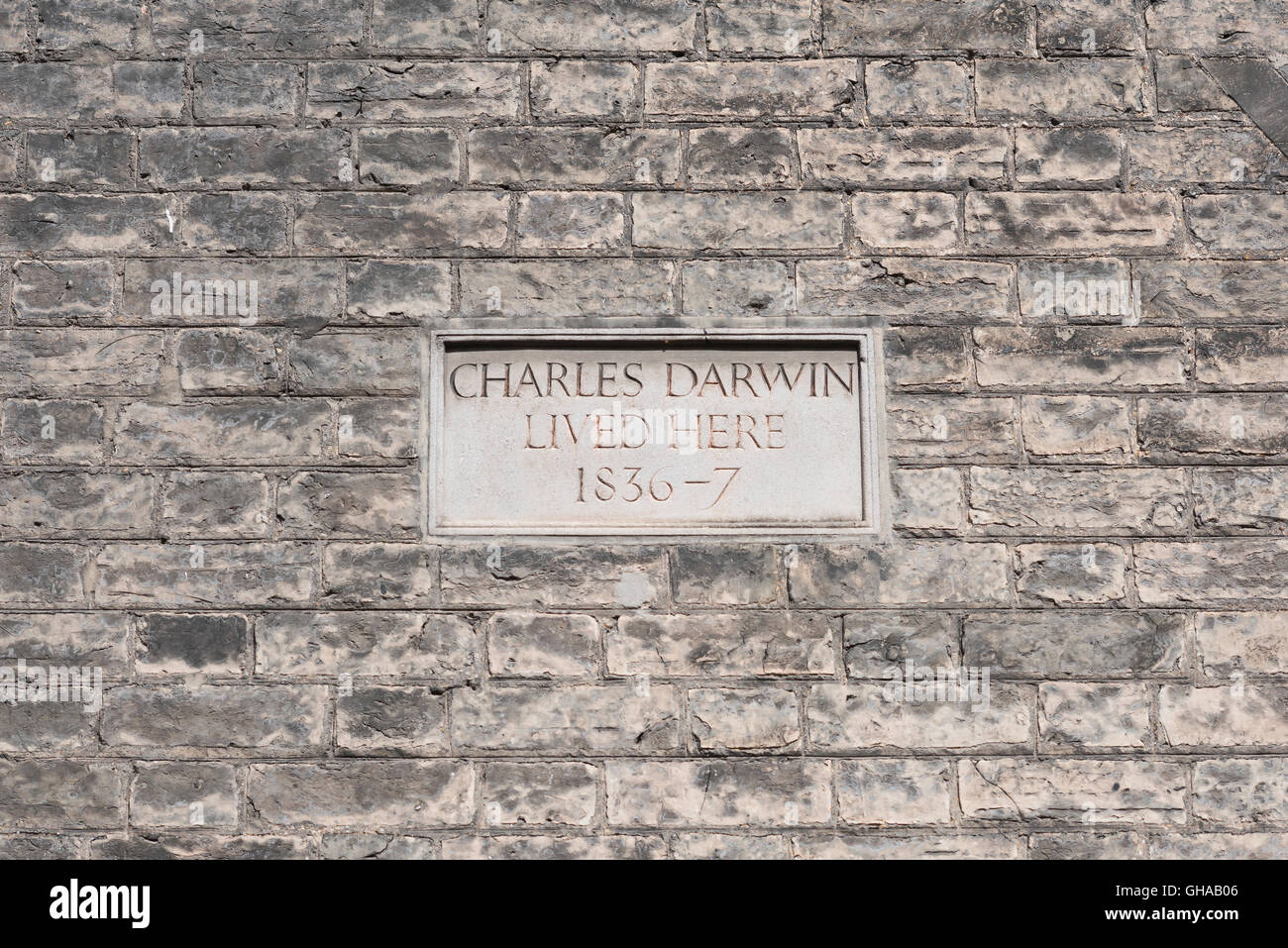 Plaque denoting the residence of the naturalist Charles Darwin at 22