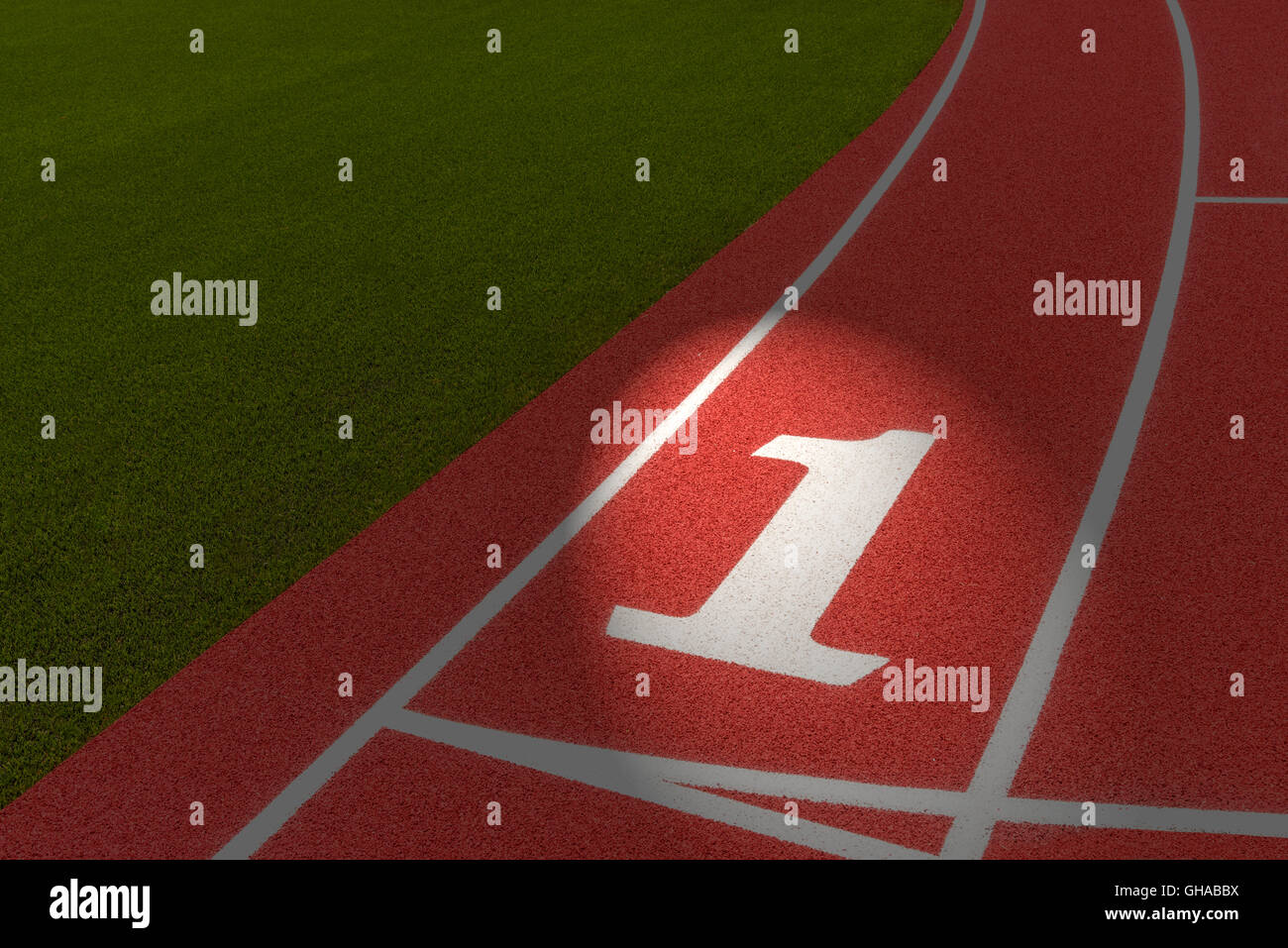 Close Up View Of A Track And Field Event Stadium With The Lanes Forming