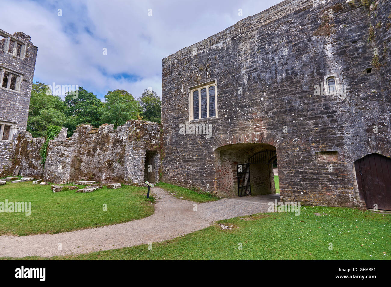 Berry Pomeroy Castle, a Tudor mansion within the walls of an earlier