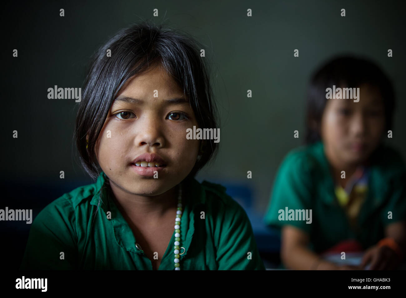 Students in a school in Bandarban - Bangladesh. Stock Photo