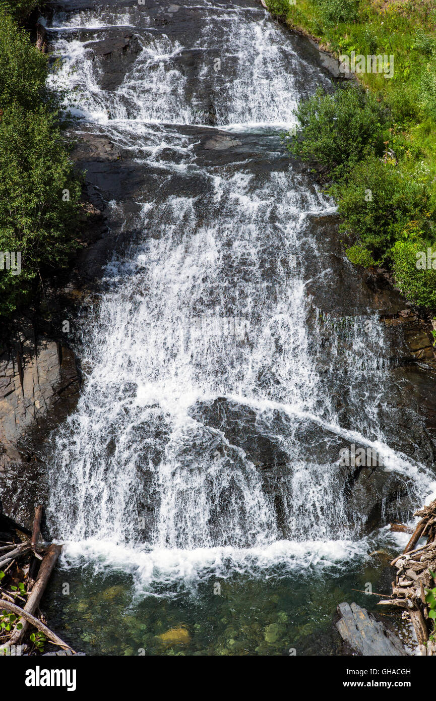 Waterfall along Oh-Be Joyful Trail; off shoulder of Mt. Owen; Gunnison National Forest; near Crested Butte; Colorado; USA Stock Photo