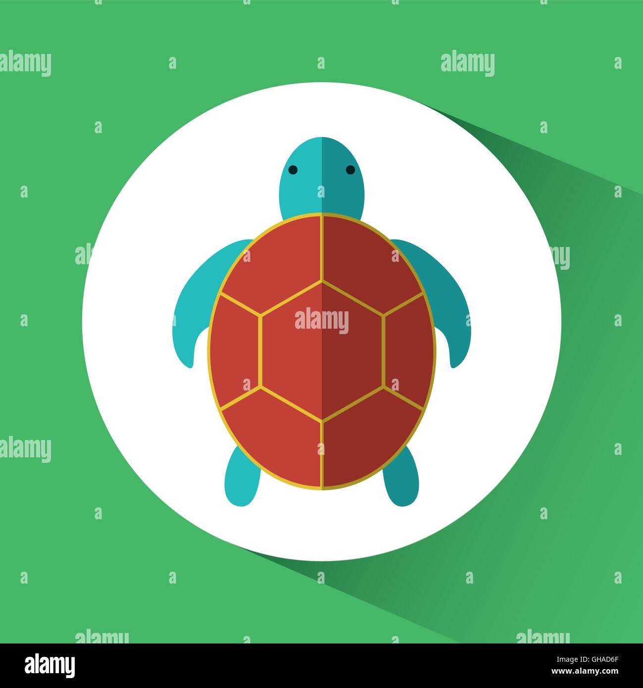 Tortoise cartoon over circle icon. Vector graphic Stock Vector Image ...