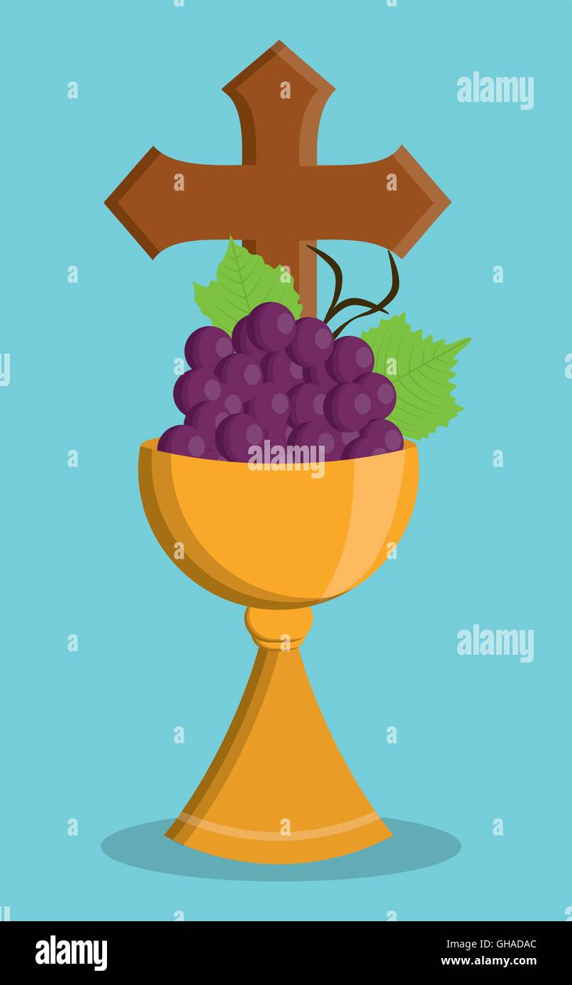 cup gold grapes religion icon. Vector graphic Stock Vector Image & Art ...