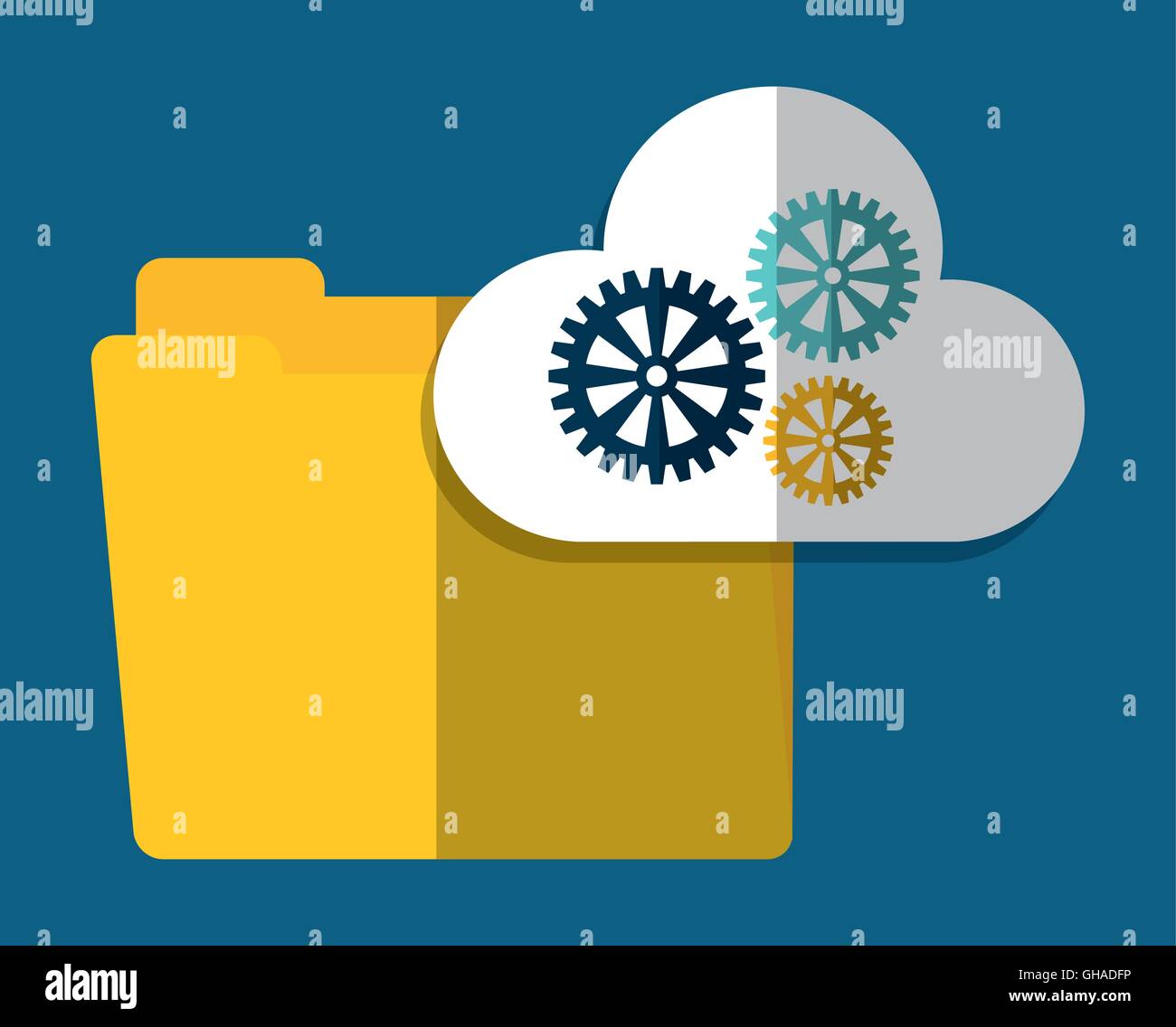 folder gear cloud computing icon. Vector graphic Stock Vector Image ...