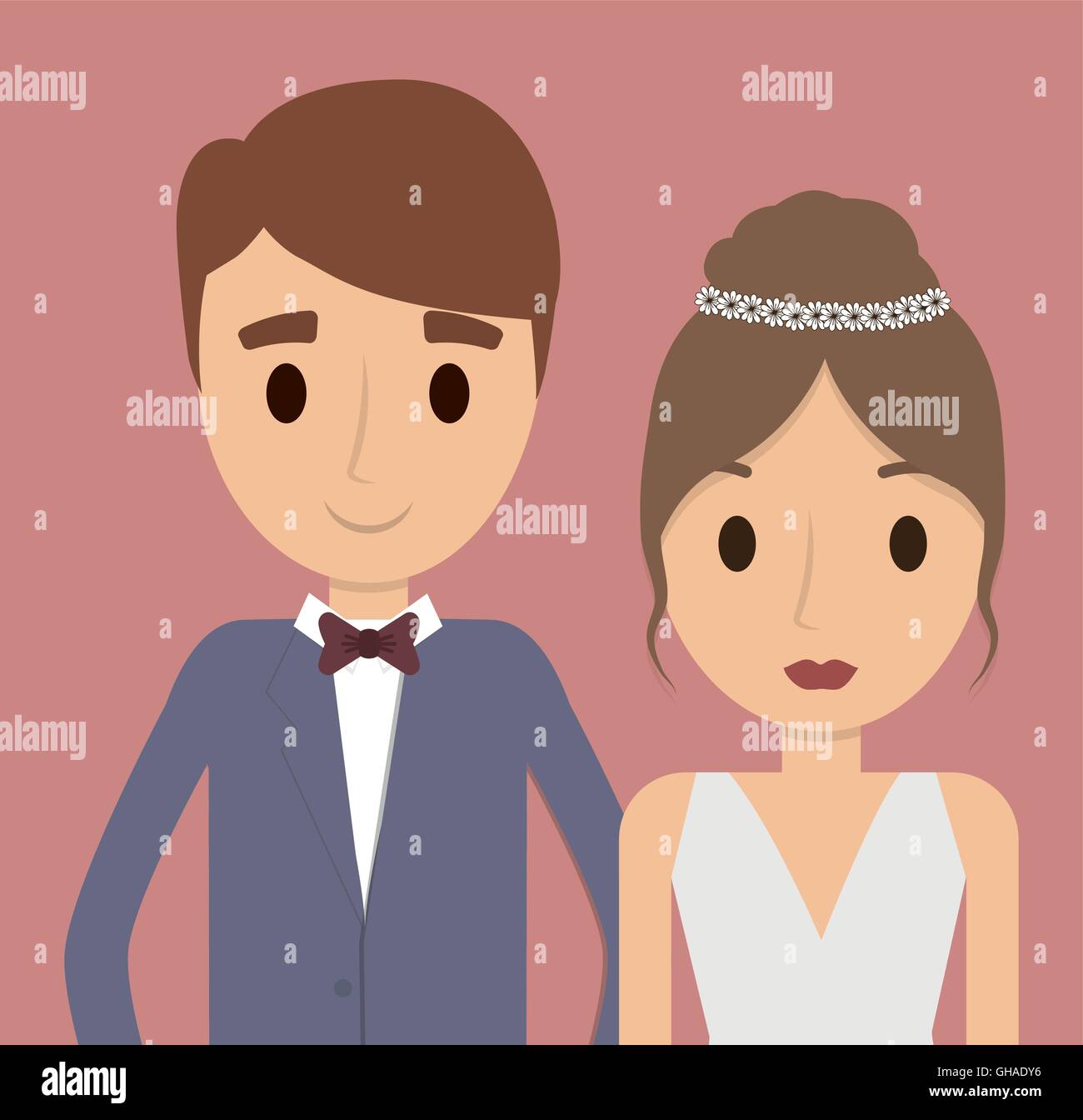 Cartoon Couple Icon Save Date Stock Photos & Cartoon Couple Icon Save