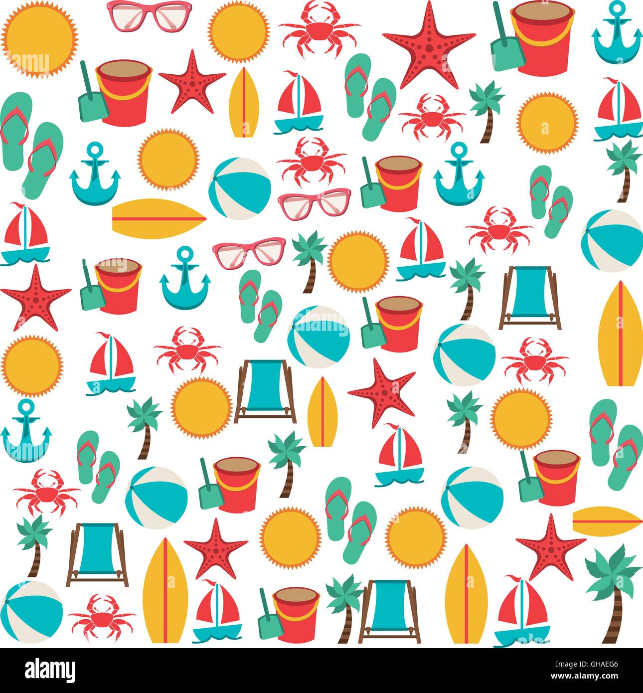 set summer beach icons Stock Vector Image & Art - Alamy