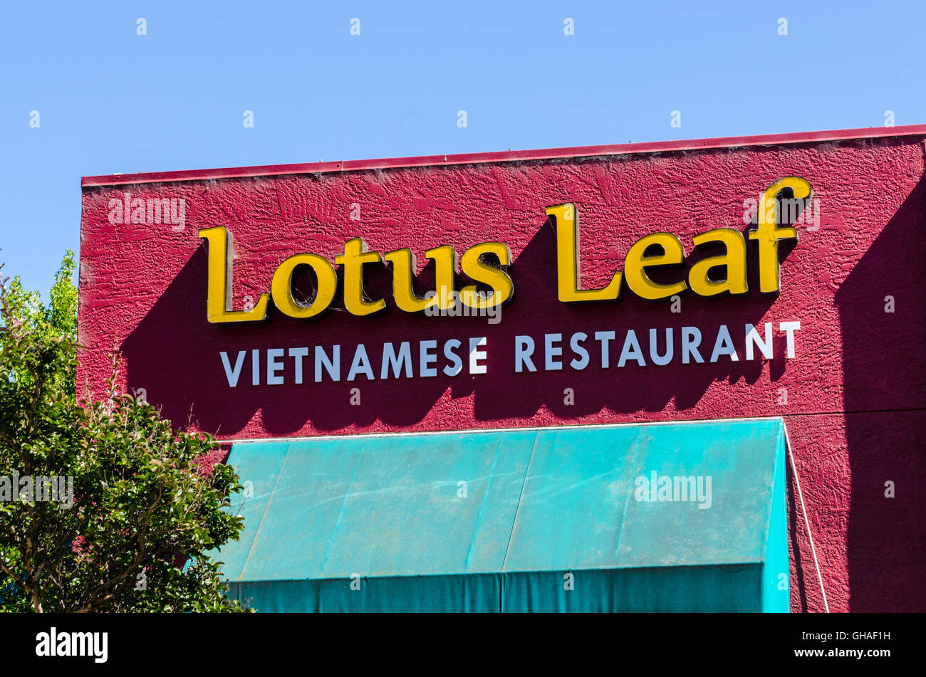 A Lotus Leaf Vietnamese Restaurant in San Leandro California Stock Photo