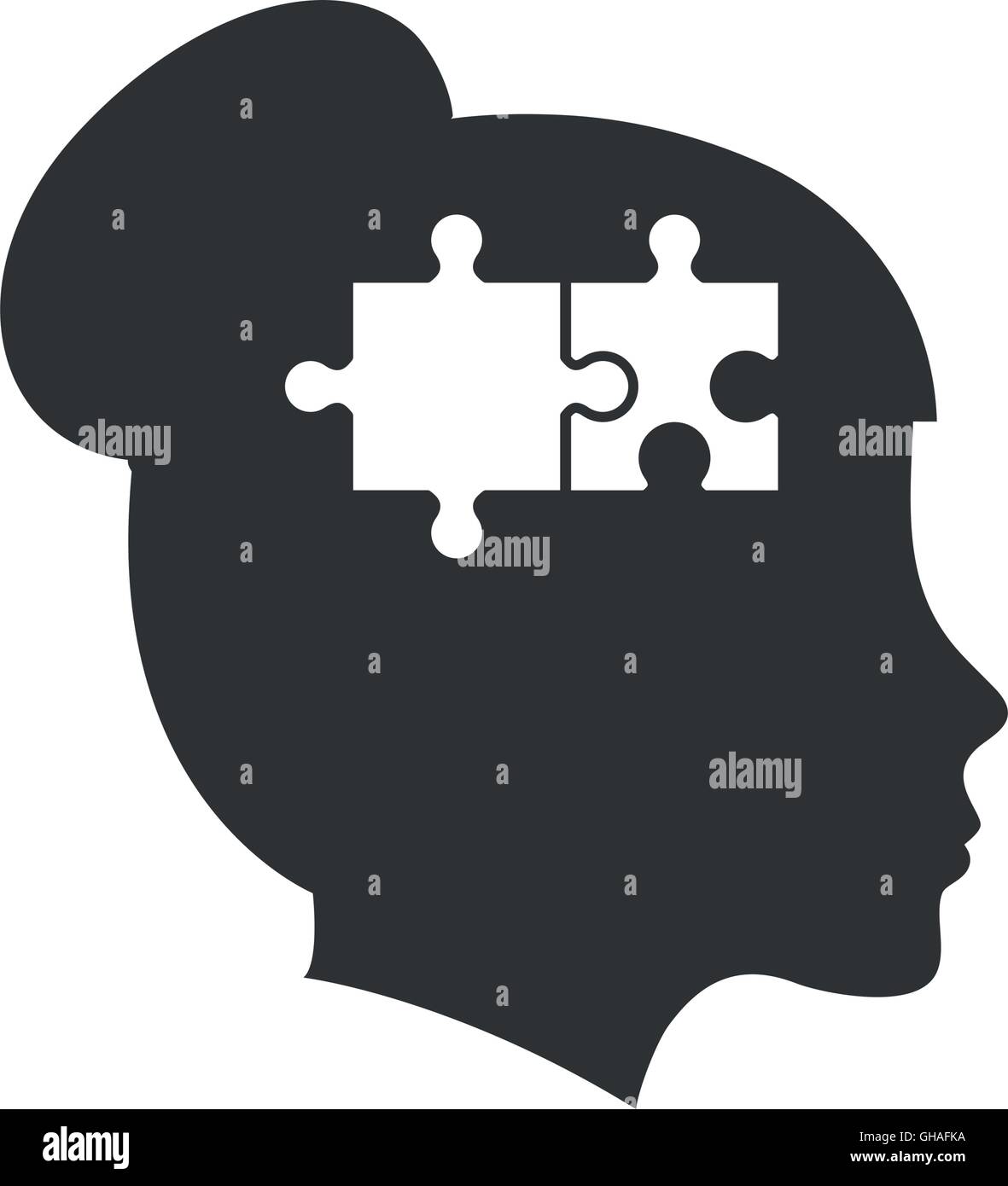 brain puzzle head silhouette idea icon. Vector graphic Stock Vector ...