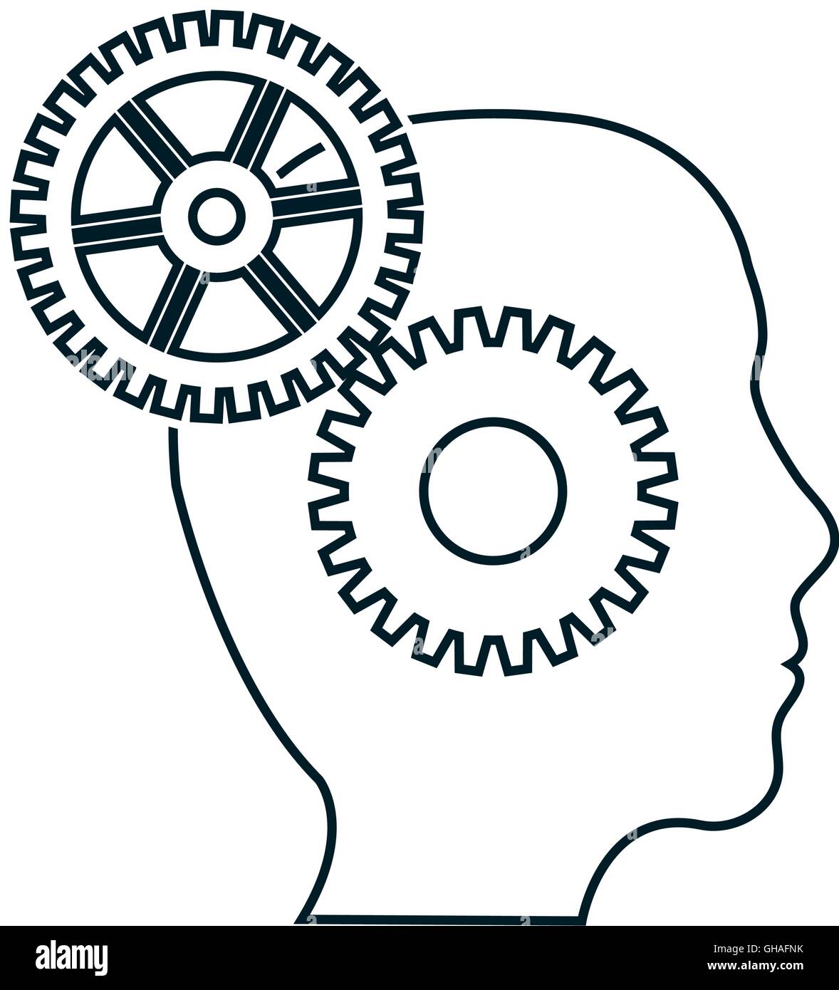 brain gears head silhouette idea icon. Vector graphic Stock Vector ...