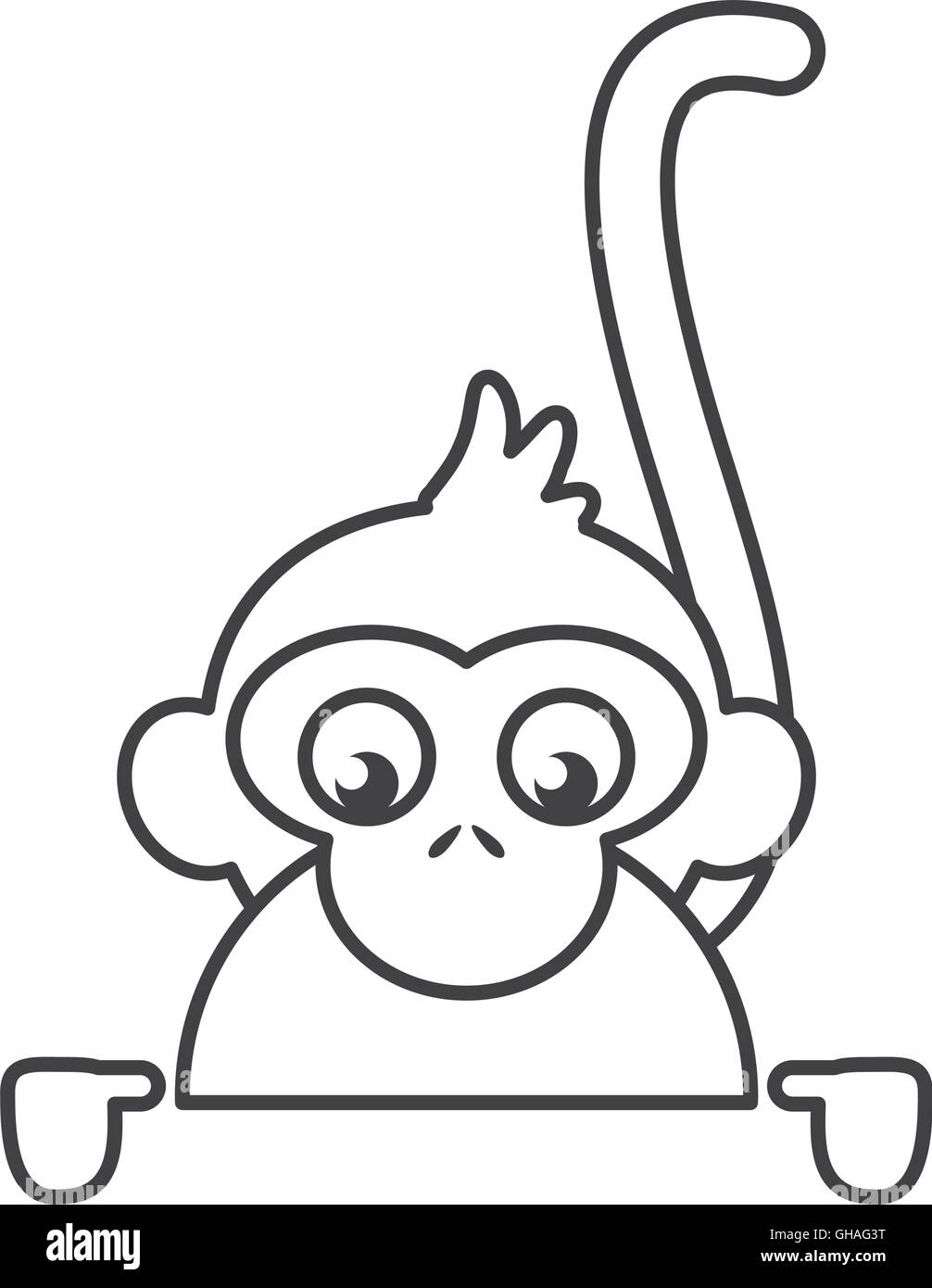 single monkey icon Stock Vector