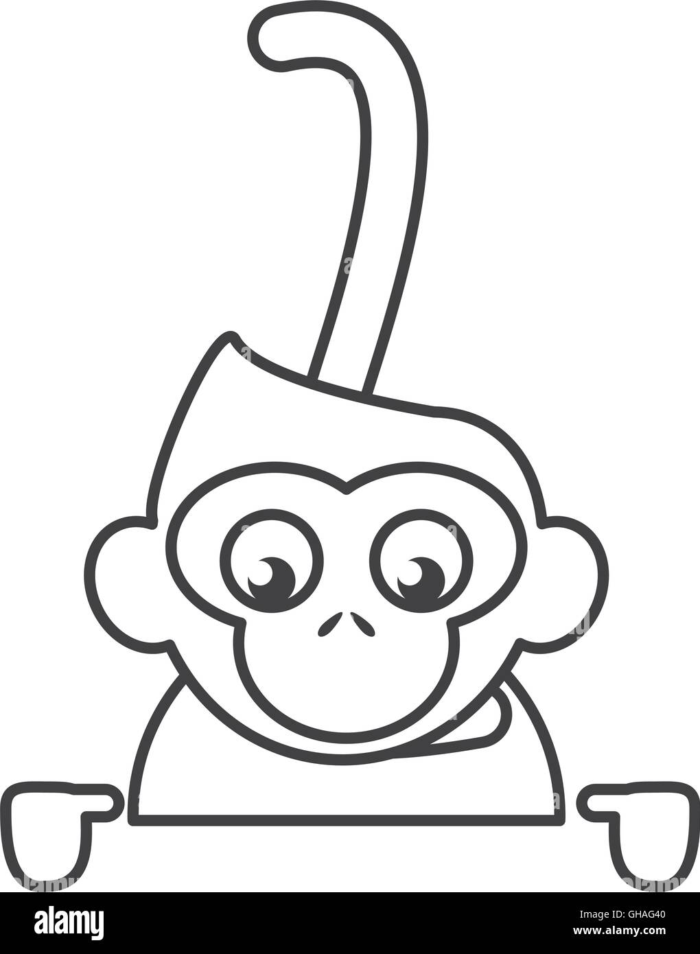 single monkey icon Stock Vector