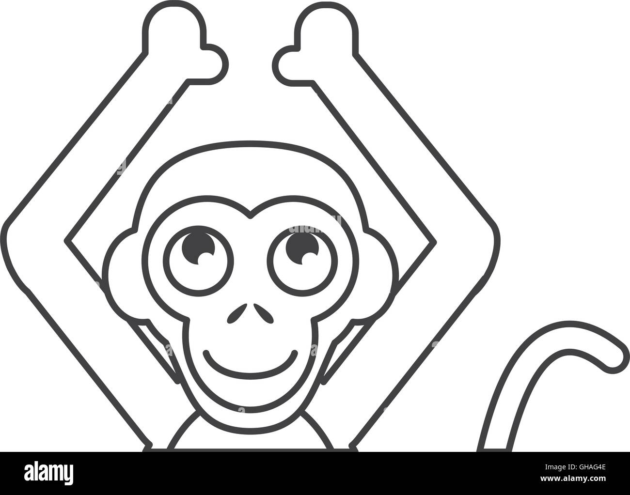 single monkey icon Stock Vector