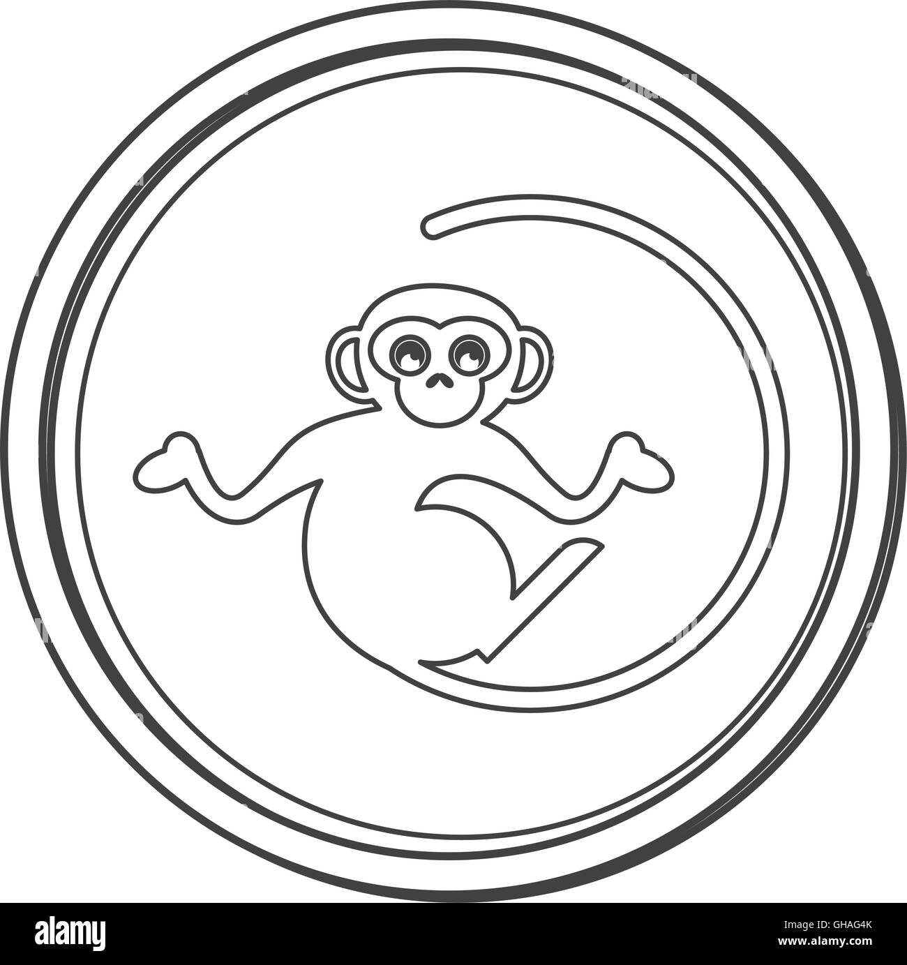 single monkey icon Stock Vector