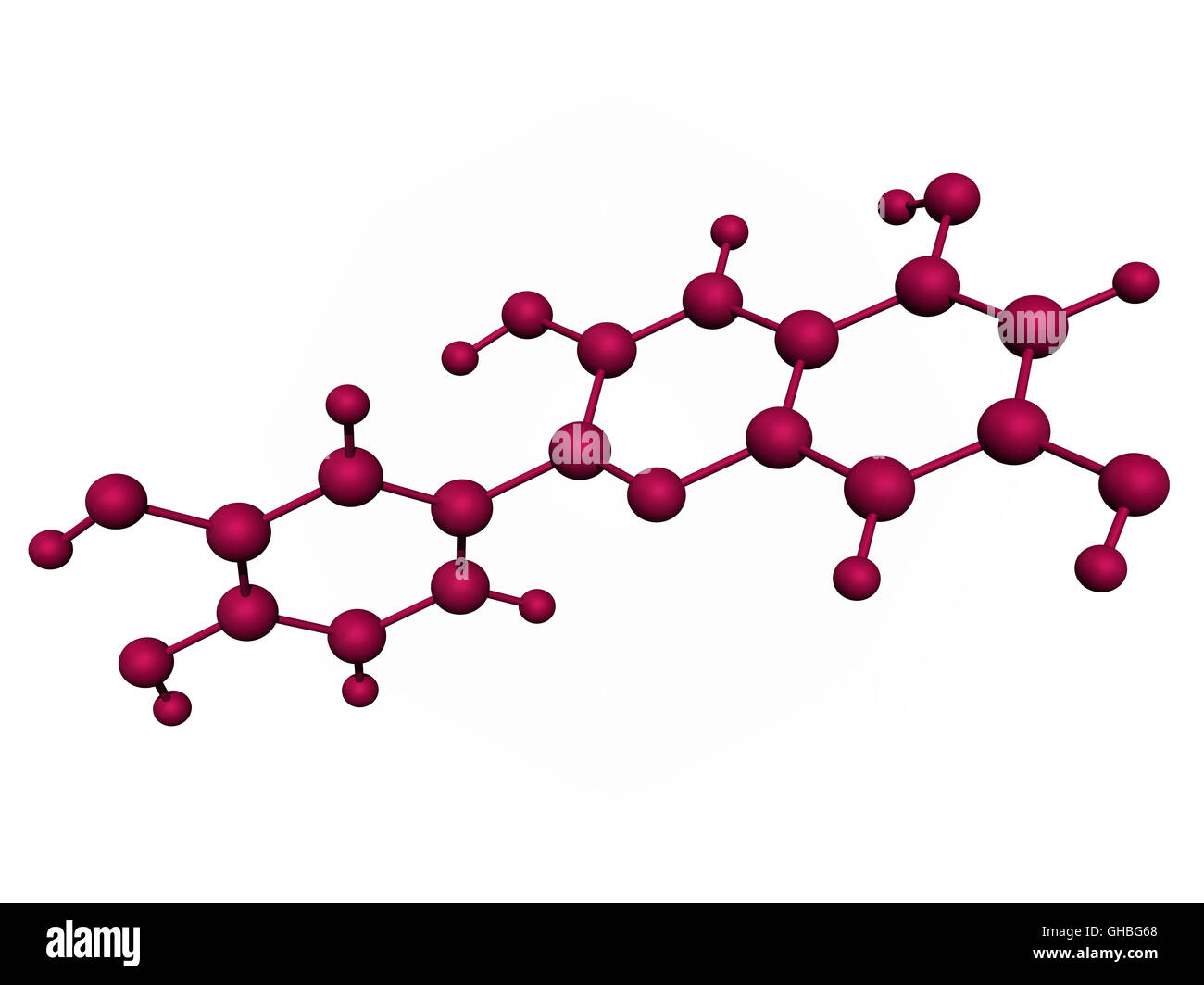 Illustration of a cyanidin 3d molecule. Stock Photo