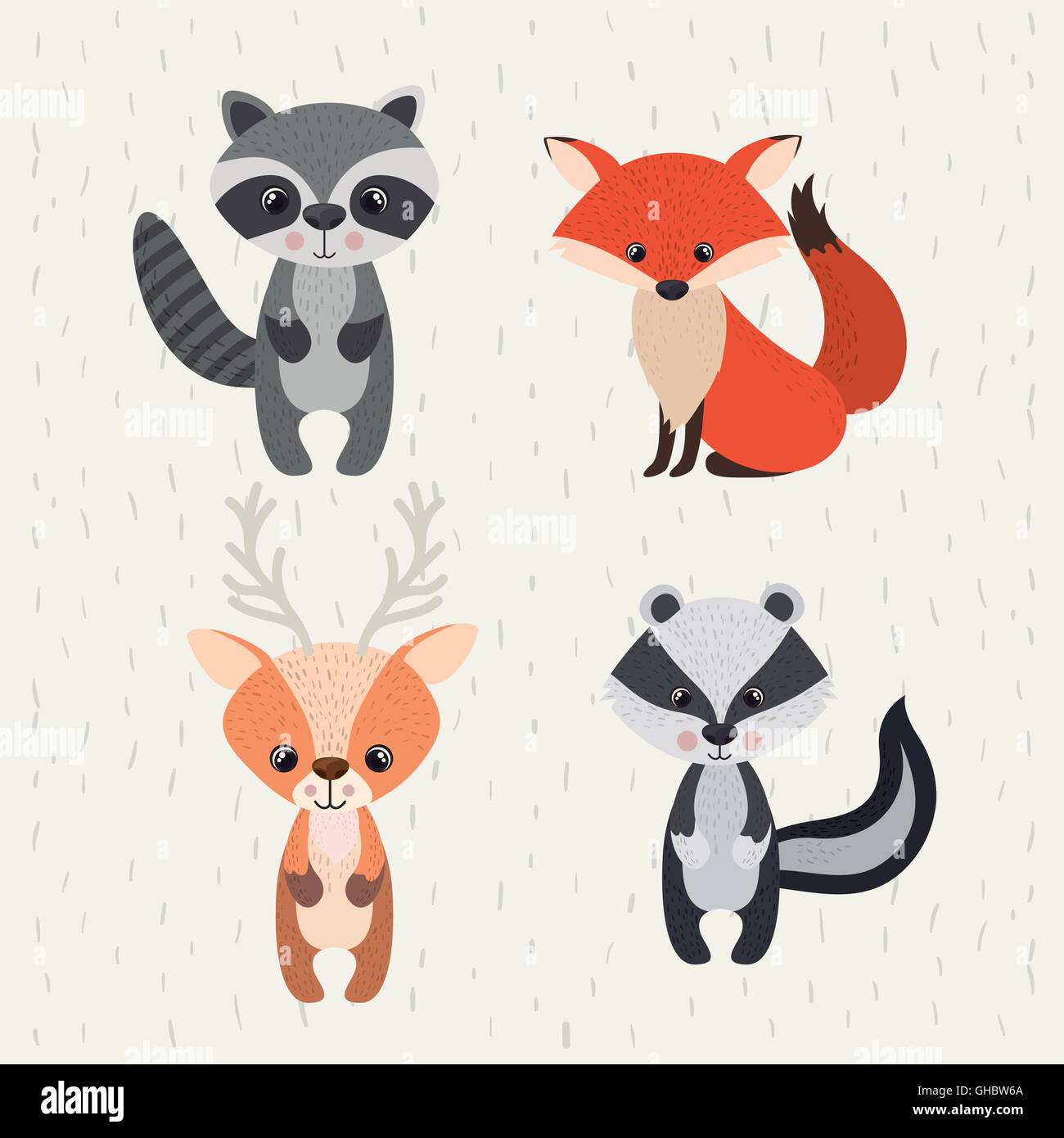 set animals woodland wildlife icon Stock Vector Image & Art - Alamy