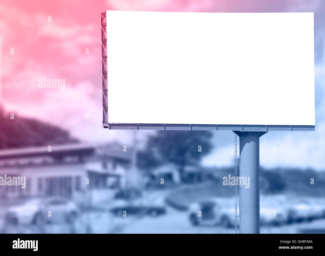 big blank white billboard outdoor at car park Stock Photo - Alamy